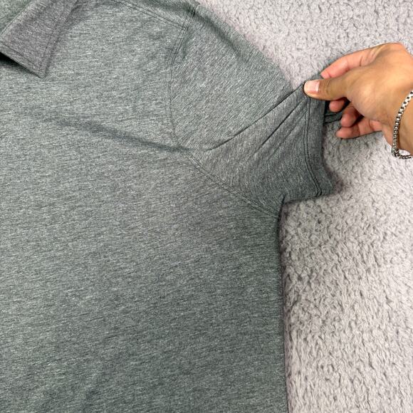 Lululemon Evolution Polo Shirt Mens L Gray Short Sleeve Golf Soft Stretch - Picture 4 of 9